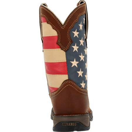 Durango Lady Rebel by Patriotic Women's Pull-On Western Flag Boot, BROWN/UNION FLAG, M, Size 10 RD4414